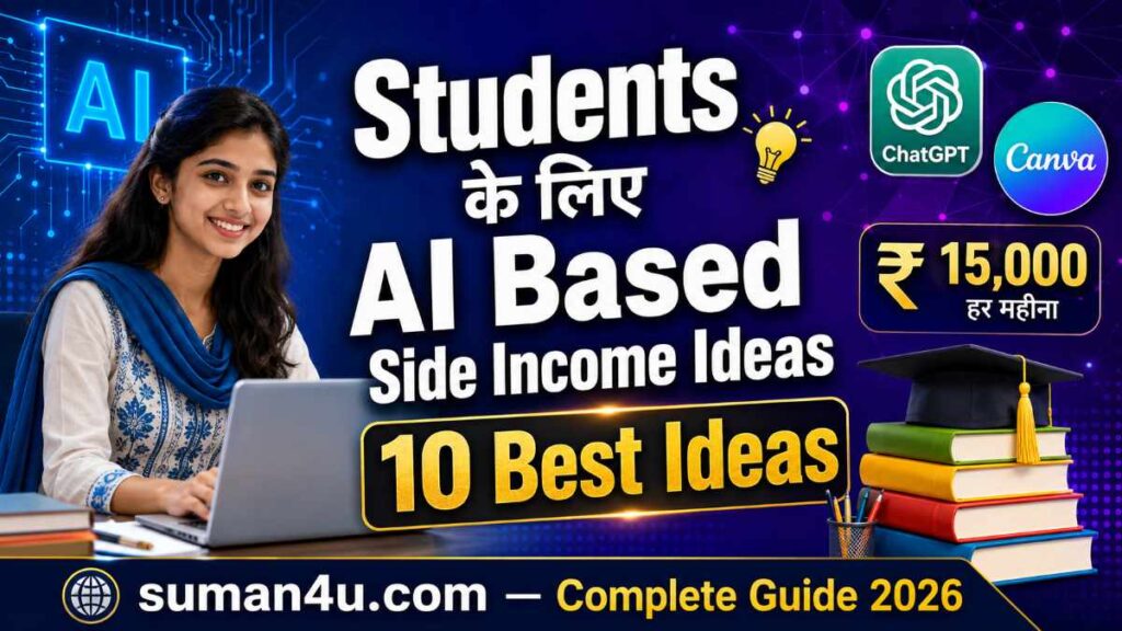 Students के लिए AI Based Side Income Ideas - 10 Best Ideas - Complete Guide 2026 - suman4u.com