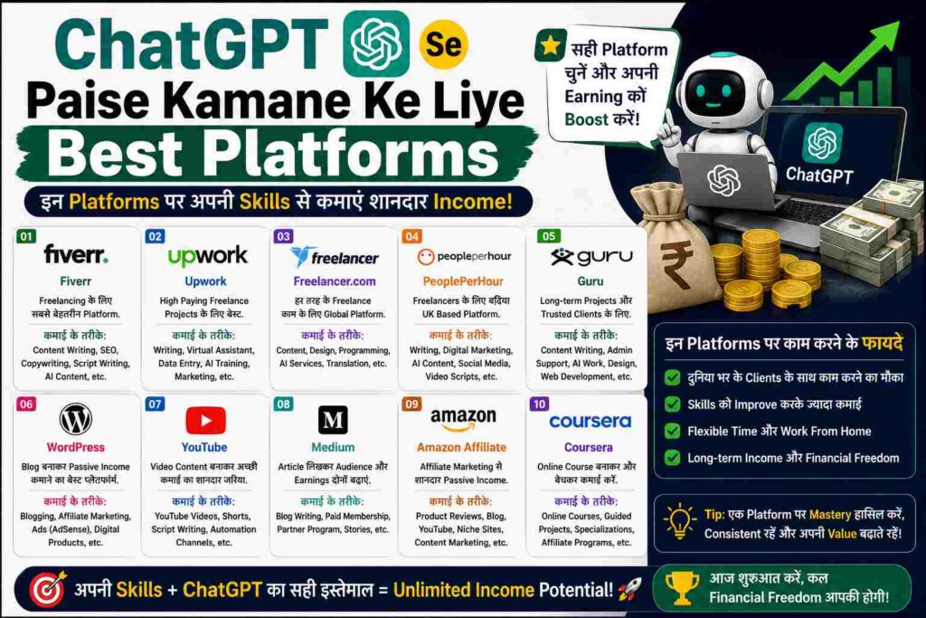 ChatGPT Se Paise Kamane Ke Liye Best Platforms