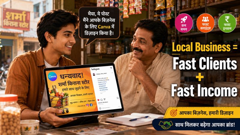 AI tools से local business को social media service देकर students side income करें