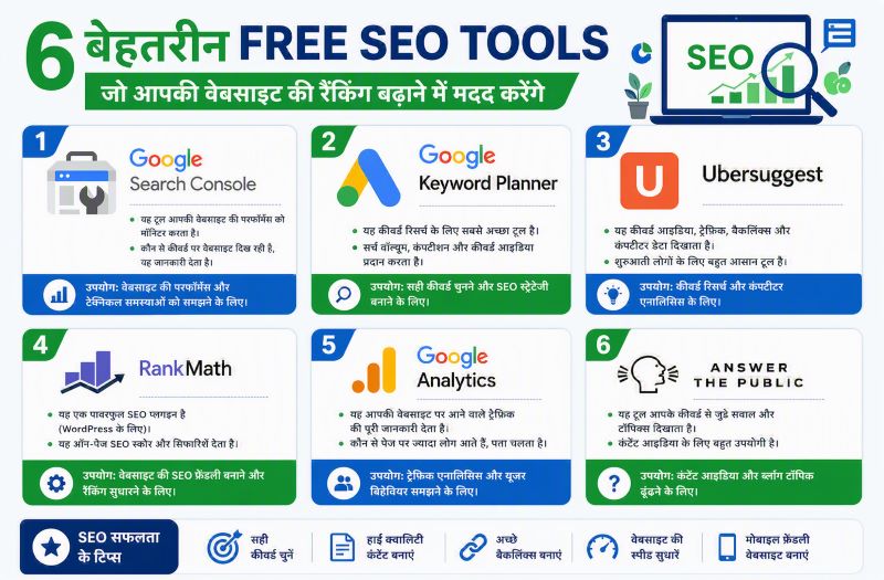 SEO के लिए best free tools 2026 — Hindi guide