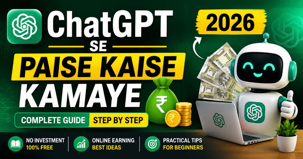 ChatGPT Se Paise Kaise Kamaye 2026 – ChatGPT se online paise kamane ke 9 powerful tarike aur earning guide