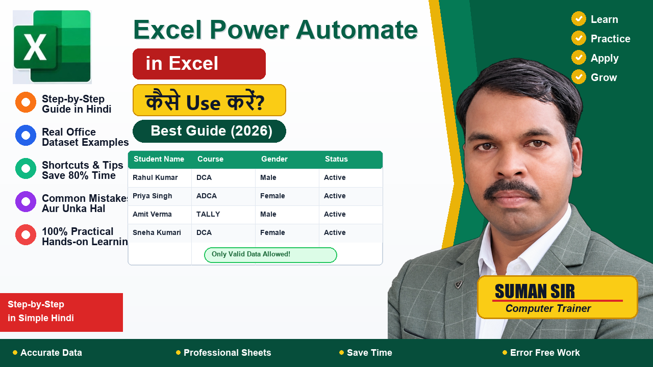 Excel Automation with Power Automate Complete Guide - Step by Step Hindi Tutorial